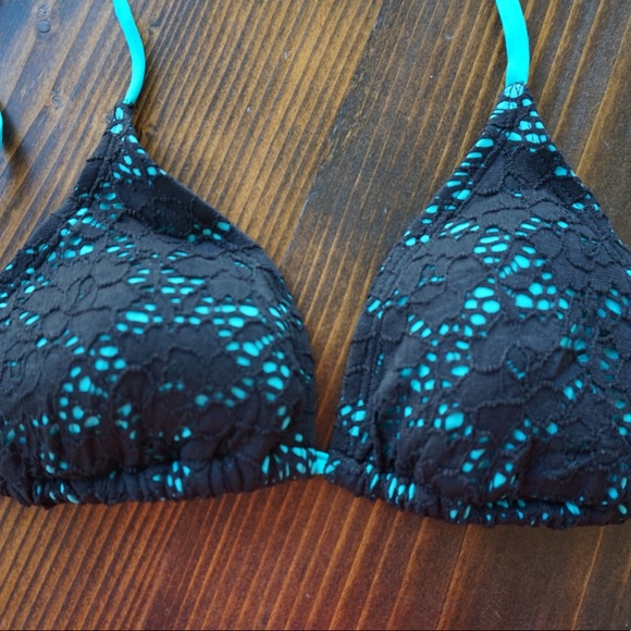 🏝💙CALIFORNIA WAVES BLACK TEAL CROCHET BIKINI💙🏝 - Picture 3 of 7